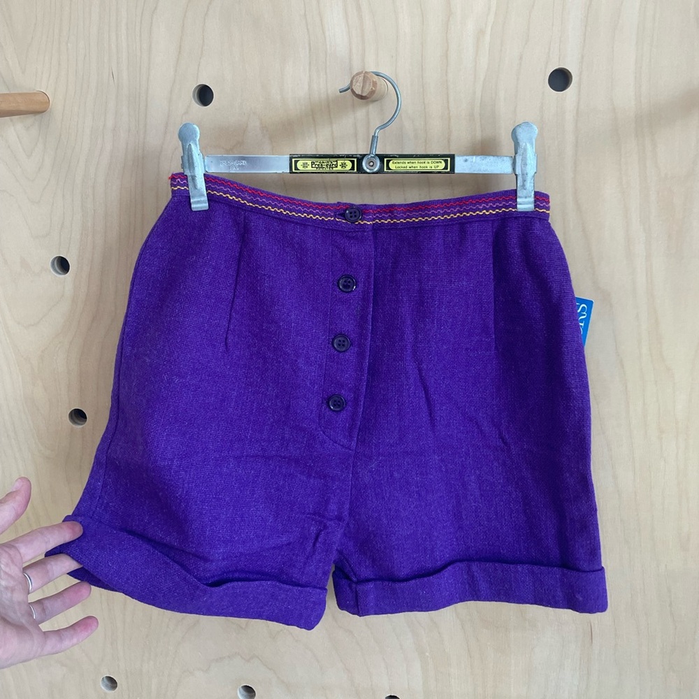 Vintage Deadstock (With tags) Bobbie Brooks High Waist Purple Shorts- 25” waist